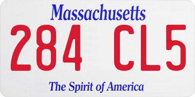 MA license plate 284CL5