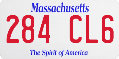 MA license plate 284CL6