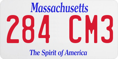 MA license plate 284CM3