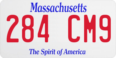 MA license plate 284CM9