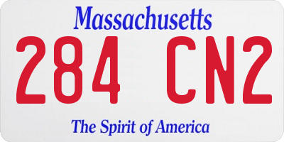 MA license plate 284CN2