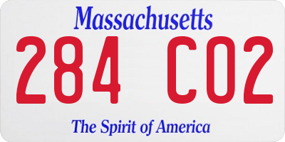 MA license plate 284CO2