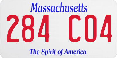 MA license plate 284CO4