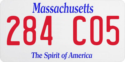 MA license plate 284CO5