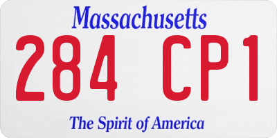 MA license plate 284CP1