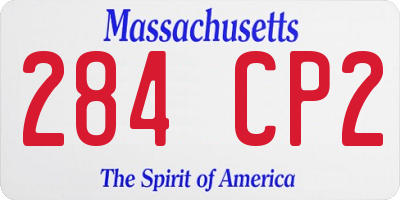MA license plate 284CP2
