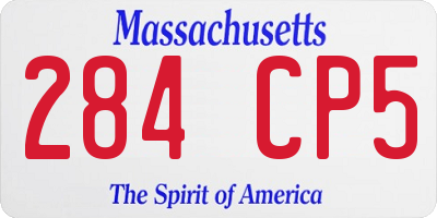 MA license plate 284CP5