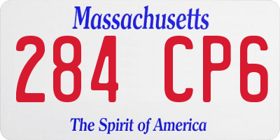 MA license plate 284CP6