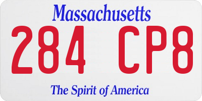 MA license plate 284CP8