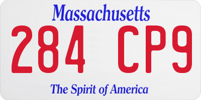 MA license plate 284CP9