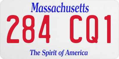 MA license plate 284CQ1