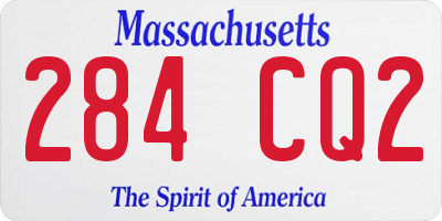 MA license plate 284CQ2