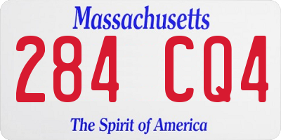 MA license plate 284CQ4
