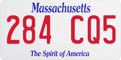 MA license plate 284CQ5