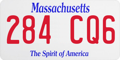 MA license plate 284CQ6