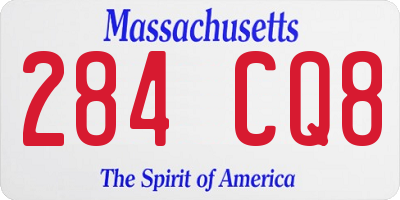 MA license plate 284CQ8