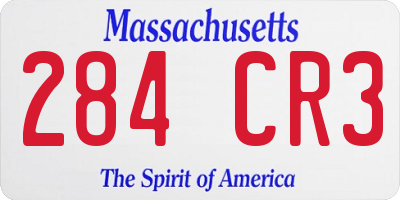 MA license plate 284CR3