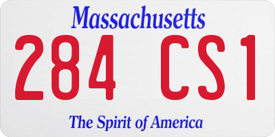 MA license plate 284CS1