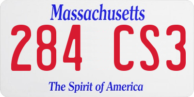 MA license plate 284CS3
