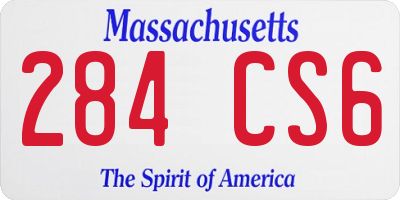 MA license plate 284CS6
