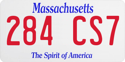MA license plate 284CS7