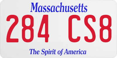 MA license plate 284CS8