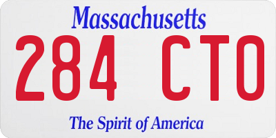 MA license plate 284CT0