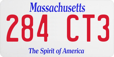 MA license plate 284CT3