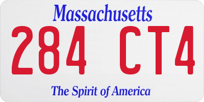 MA license plate 284CT4