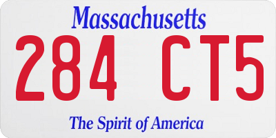 MA license plate 284CT5