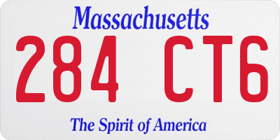 MA license plate 284CT6
