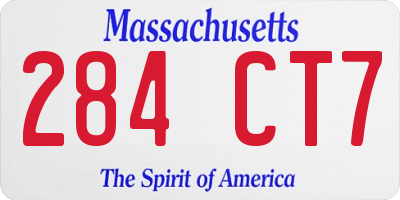 MA license plate 284CT7