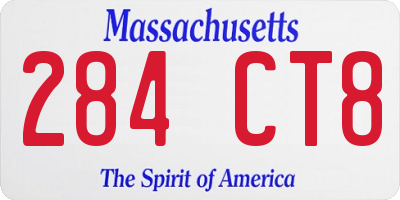 MA license plate 284CT8