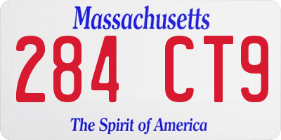 MA license plate 284CT9