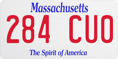 MA license plate 284CU0