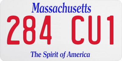 MA license plate 284CU1