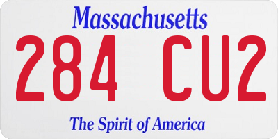 MA license plate 284CU2