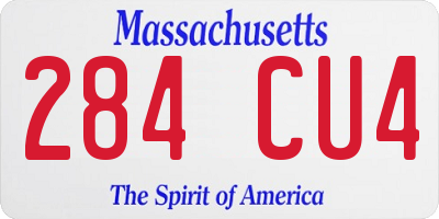 MA license plate 284CU4