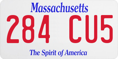 MA license plate 284CU5