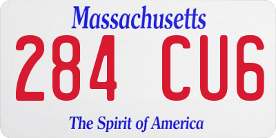 MA license plate 284CU6