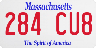 MA license plate 284CU8