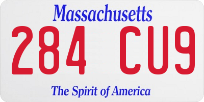 MA license plate 284CU9