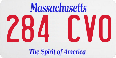 MA license plate 284CV0
