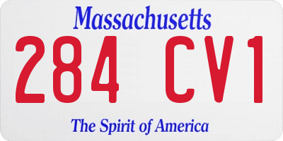 MA license plate 284CV1