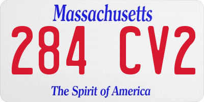 MA license plate 284CV2