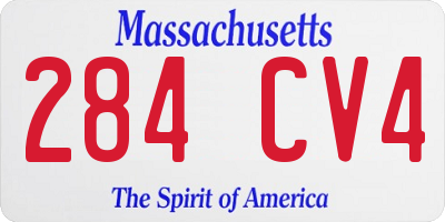 MA license plate 284CV4