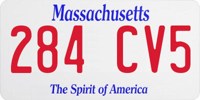 MA license plate 284CV5