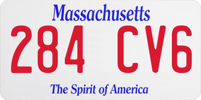 MA license plate 284CV6