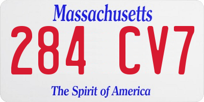 MA license plate 284CV7