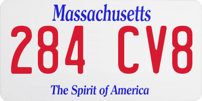MA license plate 284CV8